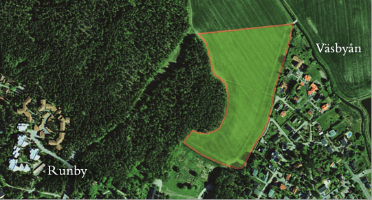 Flygfoto över Wäckare äng
